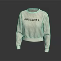 Beige Long Sleeve Cropped Sweater With ARIZONA Lettering Design For Casual Wear
