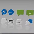Vibrant Colored Speech Bubbles With Various Icons And Different Shapes Design