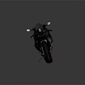 Modern Dark Colored Motorcycle With Sleek Sporty Body And Black Tires