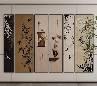 New Chinese Style Decorative Hanging Painting 3d model