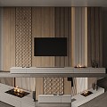 TV background wall TV decorative wall composition 3d model