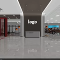 Modern Car Dealership Showroom With Logo Signage And New Cars On
