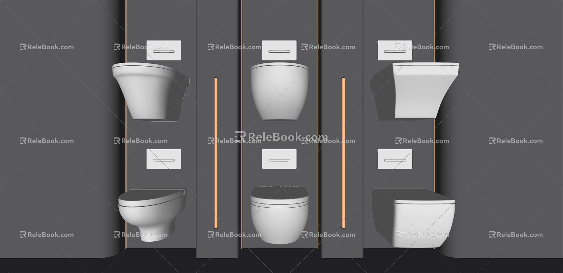 Modern Toilet Bathroom Supplies Combination Urinal Squatting 3d model