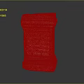Ancient Stone Pedestal With Carved Texture And Historical Features On Gray Background