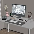 Desktop Computer Laptop Monitor Digital Equipment 3d model