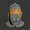 Ancient Medieval Weapon Armor Helmet With Gold And Silver Metallic Decorative Finish
