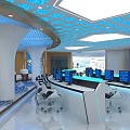 Dispatching Hall Monitoring Center Hall 3d model