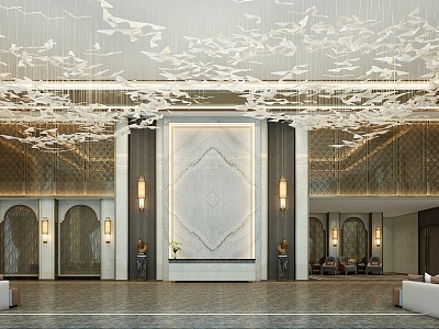 Light Luxury Club Hall 3d model