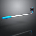 Selfie Stick With Blue And White Extendable Pole And Phone Holder
