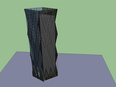 Modern High Rise Office Building With Unique Twisted Geometric Glass Facade 3d model