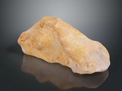 Natural Yellow Stone And Solid Wood Elements For Rustic Home Decor Projects 3d model