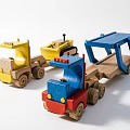 Colorful Wooden Electric Toy Construction Trucks And Trailers For Kids