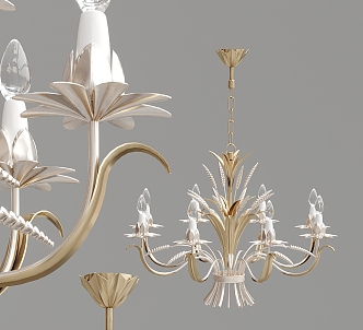 Modern chandelier flower-shaped chandelier 3d model