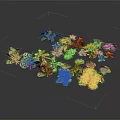Various Vibrant Decorative Plants Featuring Green Yellow Red Leaves And Different Shapes Sizes