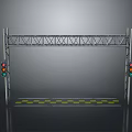 Metal Truss Frame Structure With Traffic Lights And Checkerboard Base
