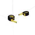Two Black And Yellow Retractable Tape Measures As Practical Hardware Tools
