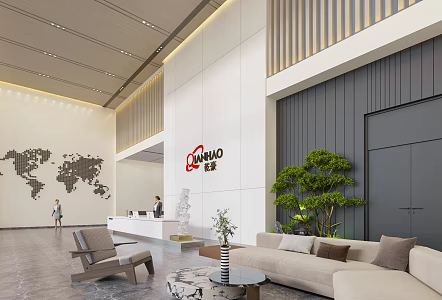 Modern Office Lobby Company Front Office Lobby 3d model