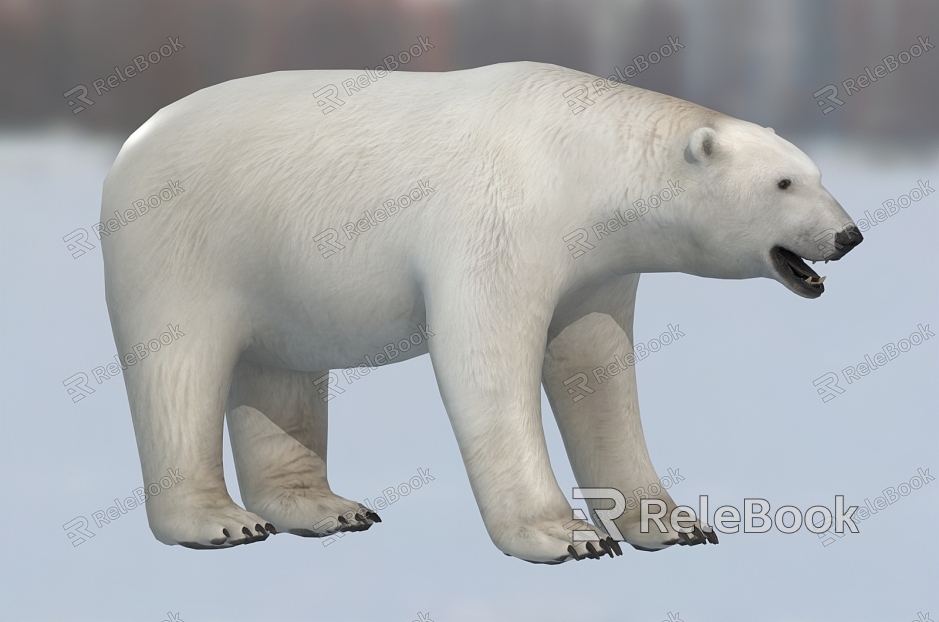 polar bear white bear animal creature model