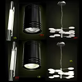 Modern Lighting Combinations With Ceiling Lights And Pendant Fixtures In ON OFF Modes
