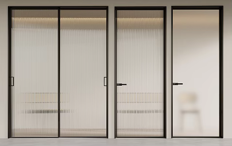 Modern swing door sliding door Changhong glass door 3d model