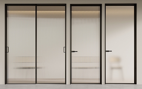 Modern swing door sliding door Changhong glass door 3d model