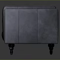 Elegant Modern Black Leather Sofa With Tufted Design And Wooden Legs