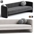 Modern Two Seater Sofa with Gray Upholstery Patterned Pillows and Color Options 3d model