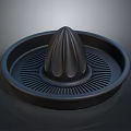 Black Citrus Juicer With Conical Press And Strainer Tray Design