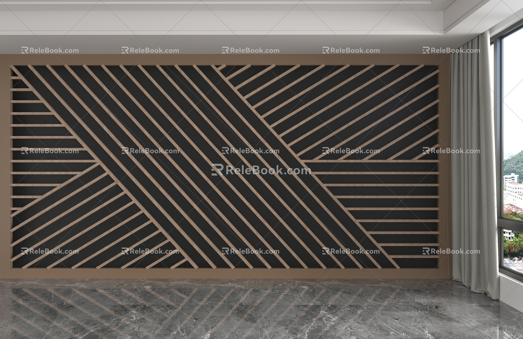 Modern background wall 3d model