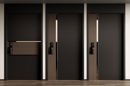 Modern security door entry door security door 3d model