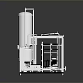 Detailed Industrial Equipment 3D Rendering With Pipes Tanks And Metal Frames