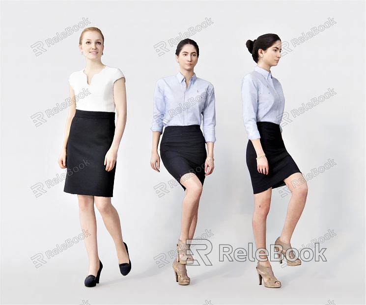 Modern multiplayer model stewardess figure female model model