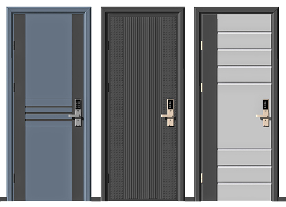 Modern security door entry door 3d model