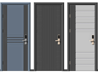 Modern security door entry door 3d model