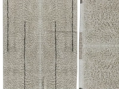 Textured Neutral Square Rug With Vertical Lines For Contemporary Living Space Decor 3d model