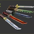 Colorful Serrated Toy Weapons For Children With Plastic Blades And Various Hues
