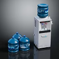 Modern Standing Water Dispenser With Blue Water Bottles And Simple Design Structure