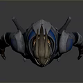 Futuristic Sci Fi Character With Metallic Armor And Blue Accents