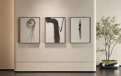 Modern decorative painting combination 3d model