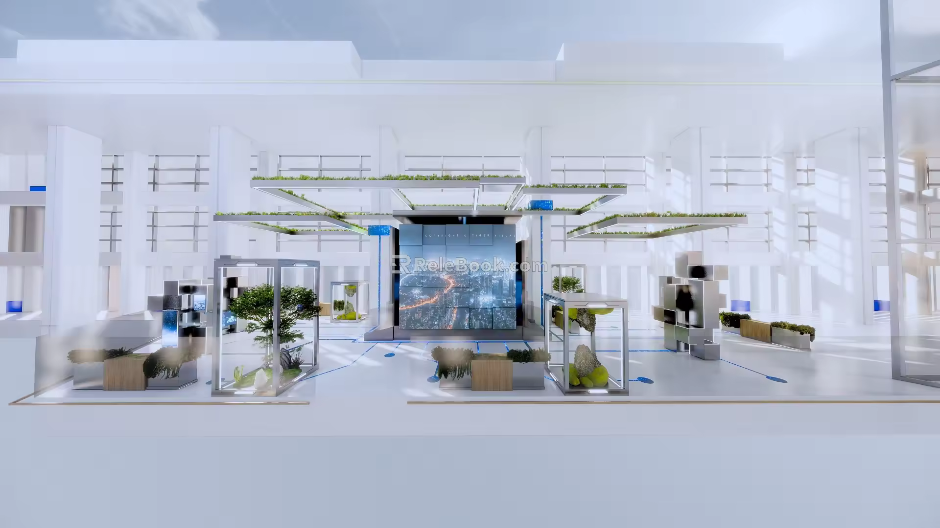 Modern Exhibition Enterprise Platform Technology Display 3d model