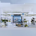 Modern Exhibition Enterprise Platform Technology Display 3d model