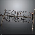 Handmade Scenic Structure with Pointed Wooden Sticks and Colored String Net Design