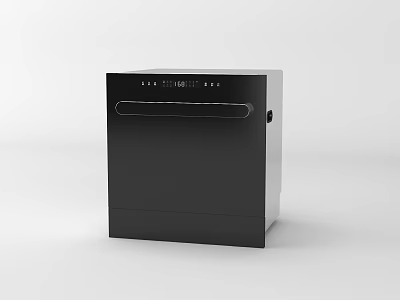 Sleek Black And White Dishwasher As Modern Kitchen Appliance With Digital Control Panel 3d model