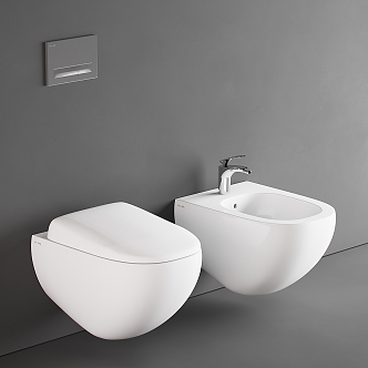 Modern Toilet Wall-mounted Toilet 3d model