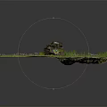 Camouflage And Colorful Graffiti Covered Tank On Grassy Field With Path And Flowers