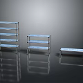 Modern Metal Shelving Units With Various Heights And Open Design Shelves