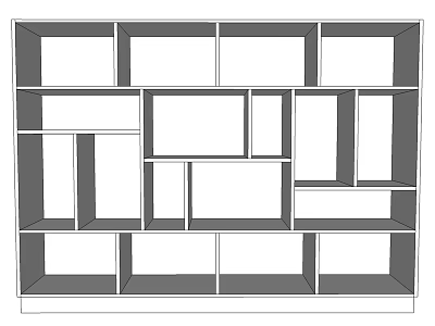 Modern Home Bookcase With Open Geometric Shelves And Multiple Size Compartments 3d model