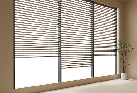 Modern venetian blinds curtain window 3d model