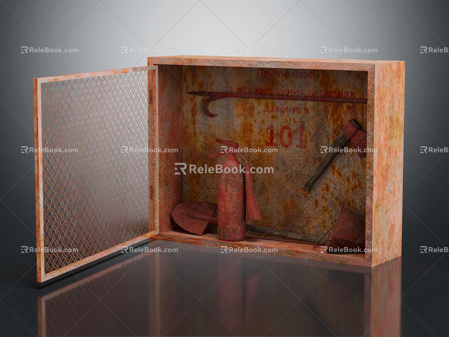 Industrial LOFT fire extinguisher fire box 3d model