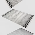 Modern Square Rugs Featuring Geometric Chevron Diamond Patterns And Fringe Edges 3d model